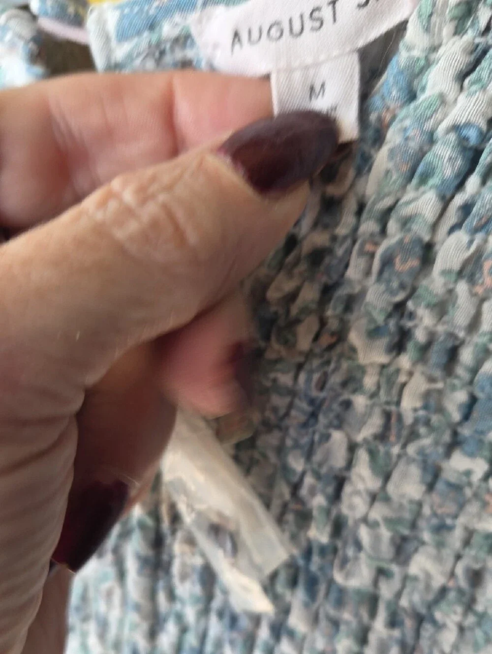 august Blue Floral Smocked Maxi Dress Gunny Sax Looking Cottagecore Med.